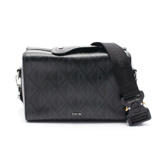 Dior Rango Diamond Shoulder Bag Leather Black - Picture 1 of 5